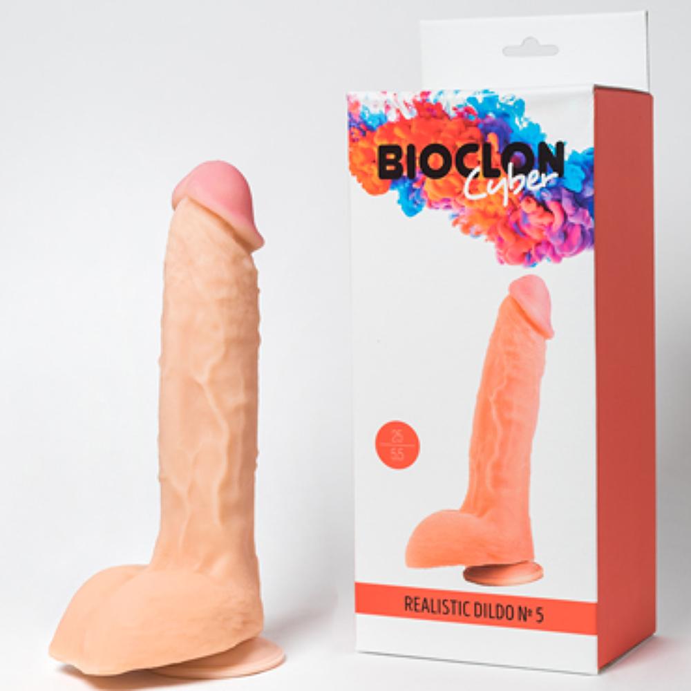 Реалистичный фаллоимитатор №53 L 19 см, o 3,2 см купить со скидкой в секс шопе  Фаллоимитаторы  Реалистики с мошонкой